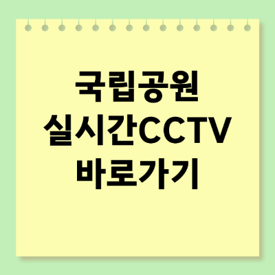 국립공원 실시간 CCTV