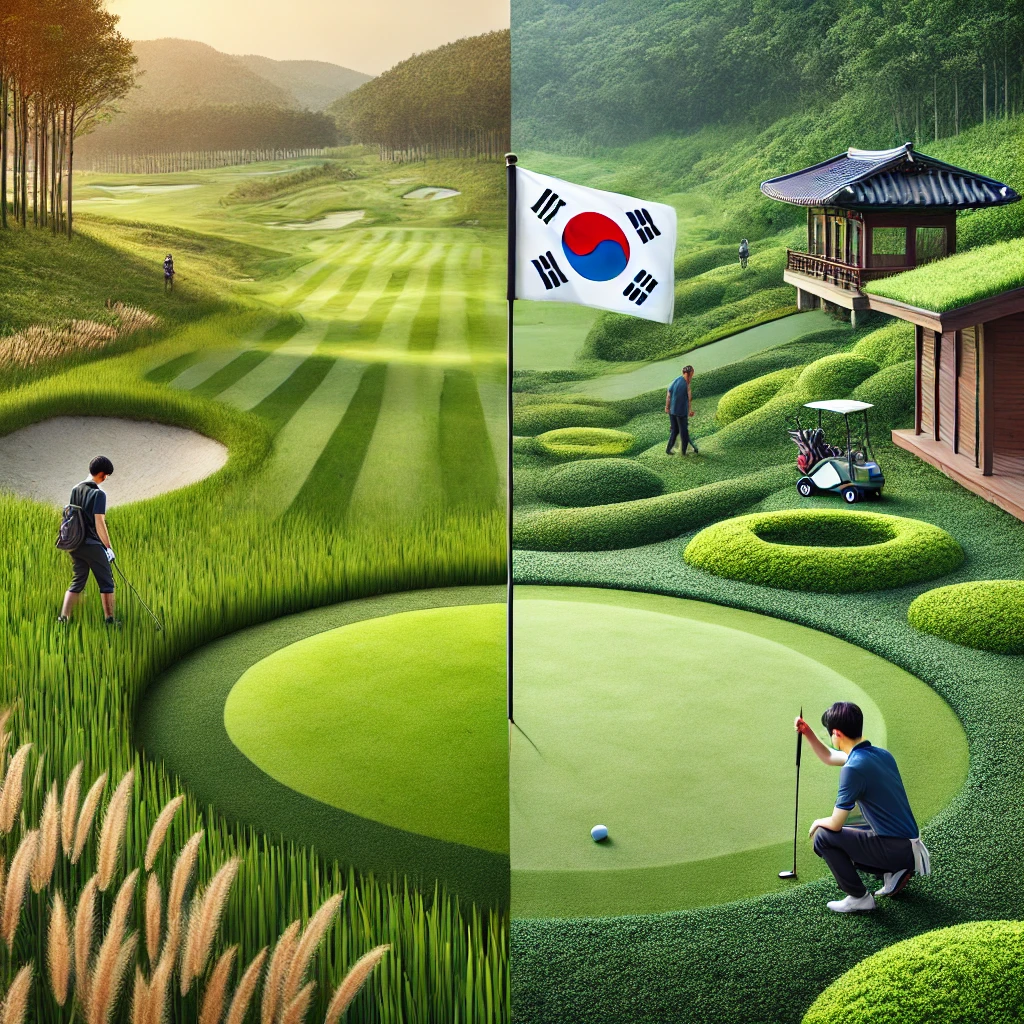 서양잔디 한국잔디 비교하는 이미지