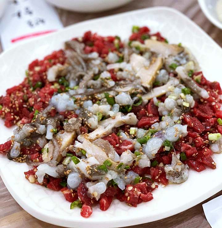 광주 가게 산낙지 전복 육회 삼합 탕탕이 생고기 연포탕 택시맛객 맛집 추천