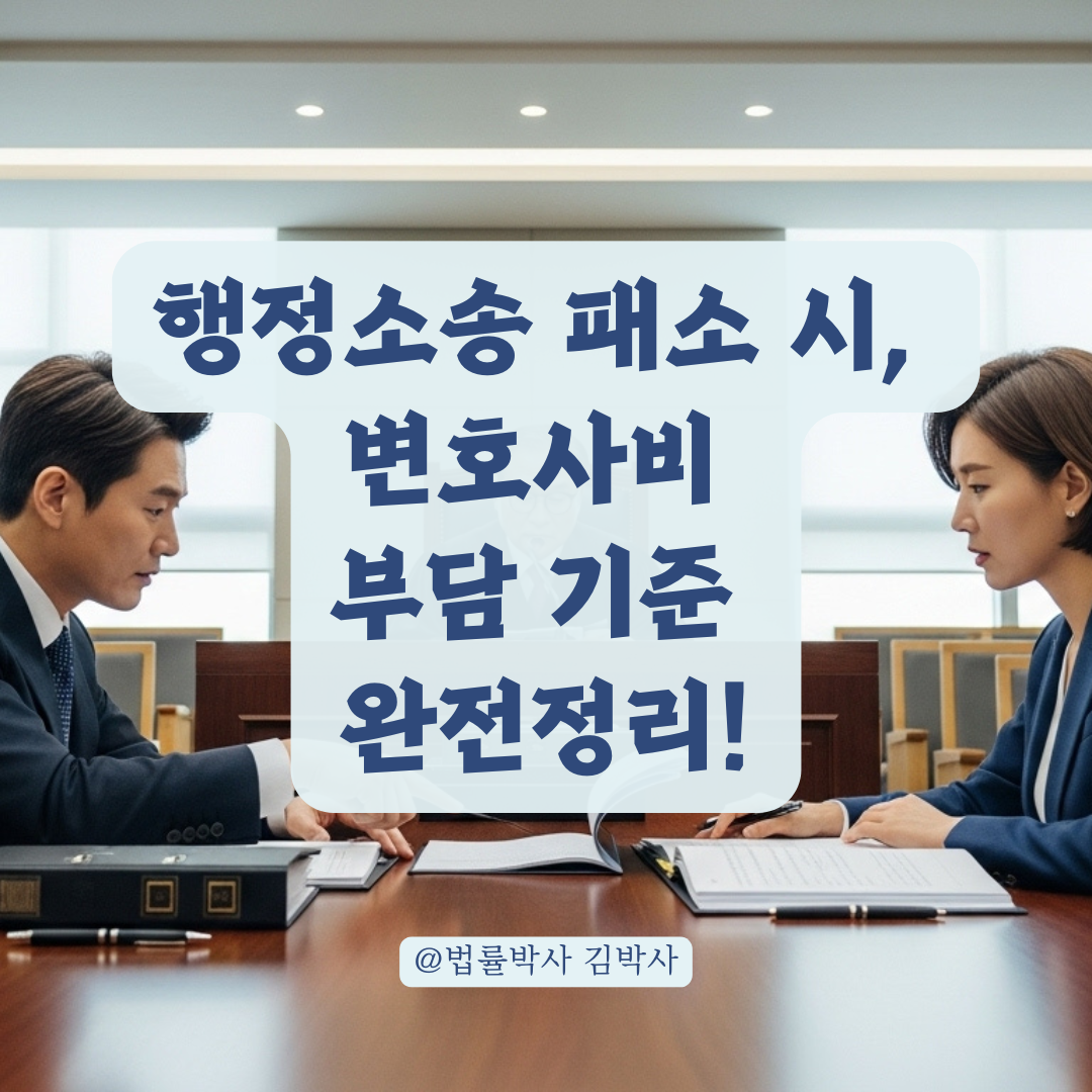 행정소송 패소 시 부담해야 할 상대방 변호사비, 금액 기준과 정산 방식 총정리.