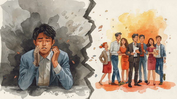 ENTJ 성인의 상실감은 리더십과 성과가 흔들릴 때 깊게 찾아옵니다. 그러나 협력과 유연성을 통해, 그들은 더 성숙하고 넓은 리더십을 세울 수 있습니다에 관한 그림