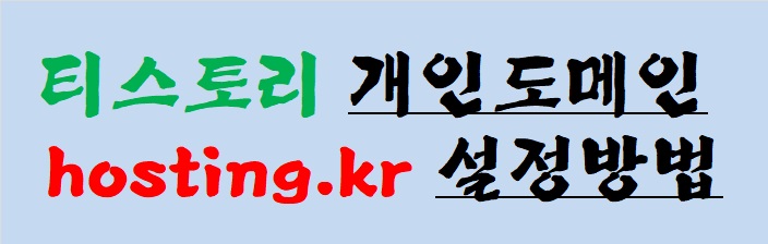 티스토리 개인도메인 hosing.kr 설정방법