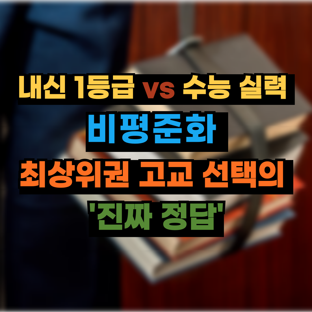 비평준화 지역 고등학교 선택: 중학생 최상위권, 이것만 보세요!