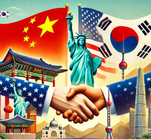 중각, 미국, 한국의 관계