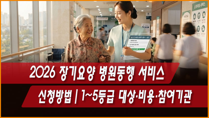 2026 장기요양 병원동행 서비스 신청방법｜1~5등급 대상&middot;비용&middot;참여기관