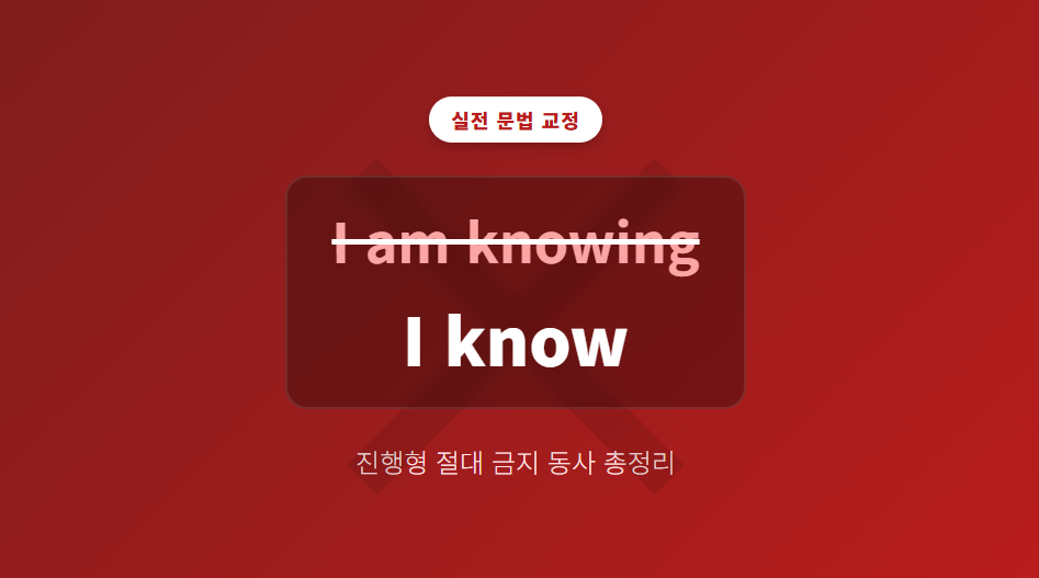 진행형(ing)을 절대 쓸 수 없는 동사 총정리