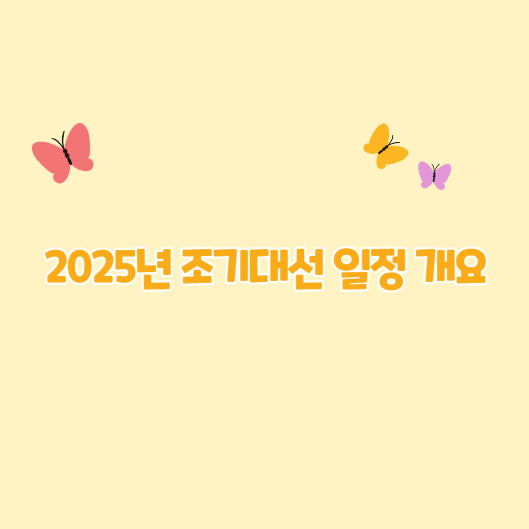 📅 2025년 조기대선 일정 개요