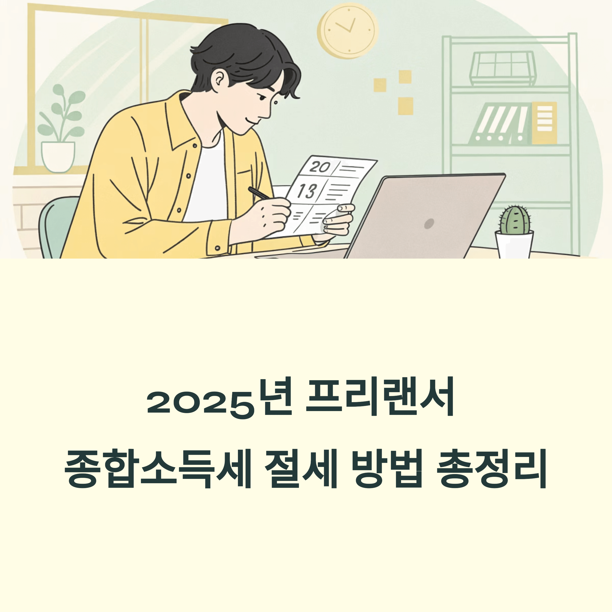 프리랜서 종합소득세 절세 방법 총정리