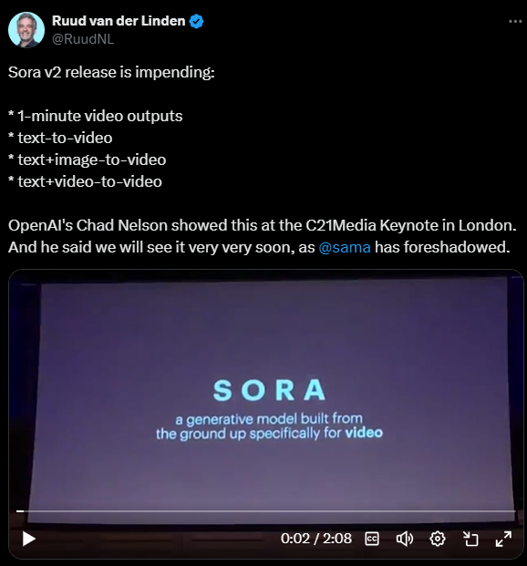 OpenAI, 새로운 Sora 비디오 생성기 출시 임박