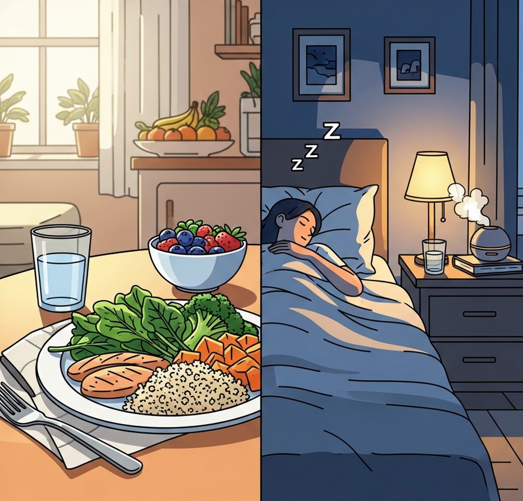 균형 잡힌 식사와 수면