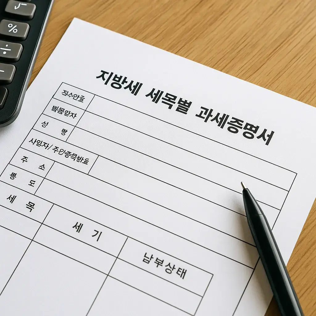 위택스 지방세 세목별 과세증명서 전국 발급 방법