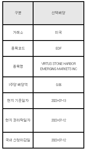 미국주식 선택배당 안내 EDF