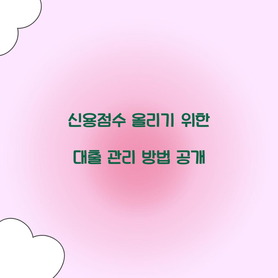 신용점수 올리기