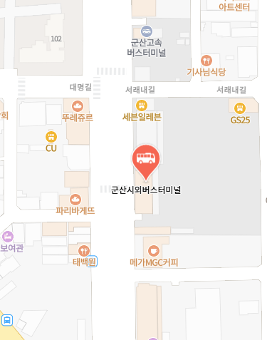 군산시외버스터미널 위치