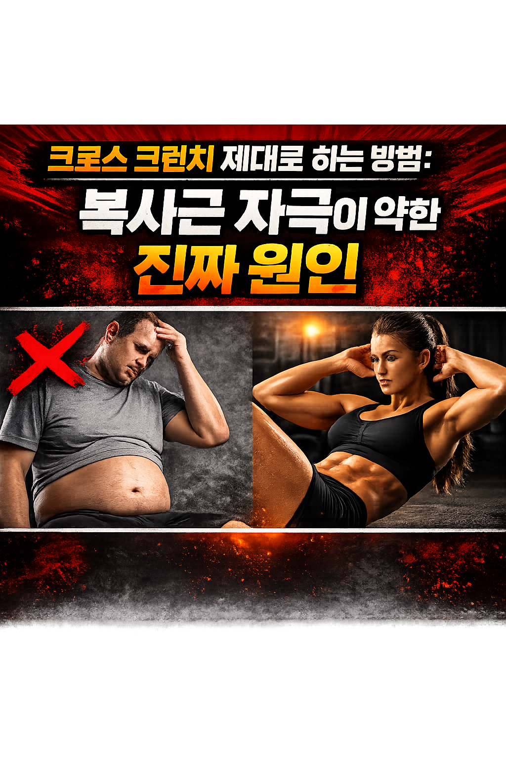 크로스 크런치 올바르게 하는 방법: 복사근 자극이 약한 진짜 원인