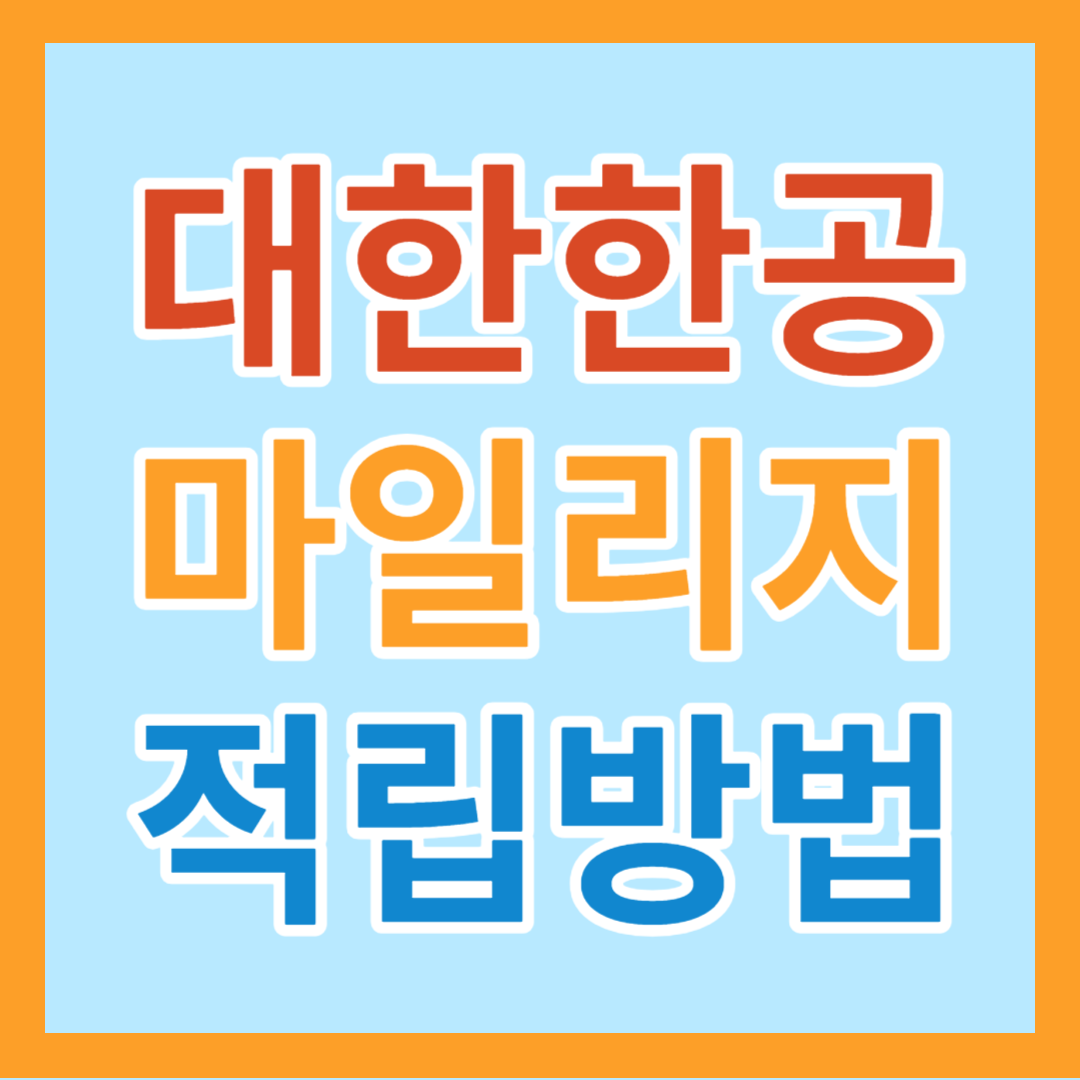 대한항공 마일리지 적립 방법&#44; 구간별&#44; 기준표 알아 보기