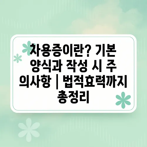 차용증이란? 기본 양식과 작성 시 주의사항│법적효력까지 총정리