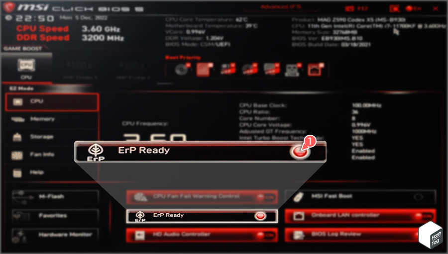 EZ Mode > ErP Ready Enabled