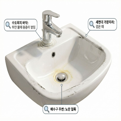 세면대 물때 &amp; 찌든 때, 천연 세제로 깨끗하게 해결!