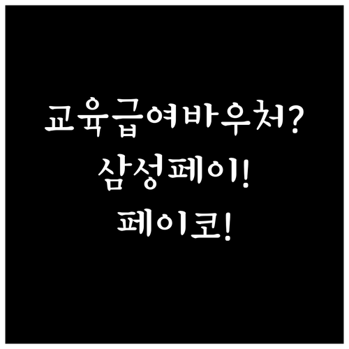 교육급여 바우처, 삼성페이와 페이코로..