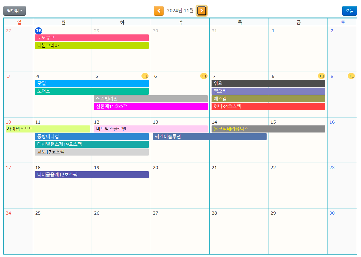 2024년 11월 공모주 청약일정