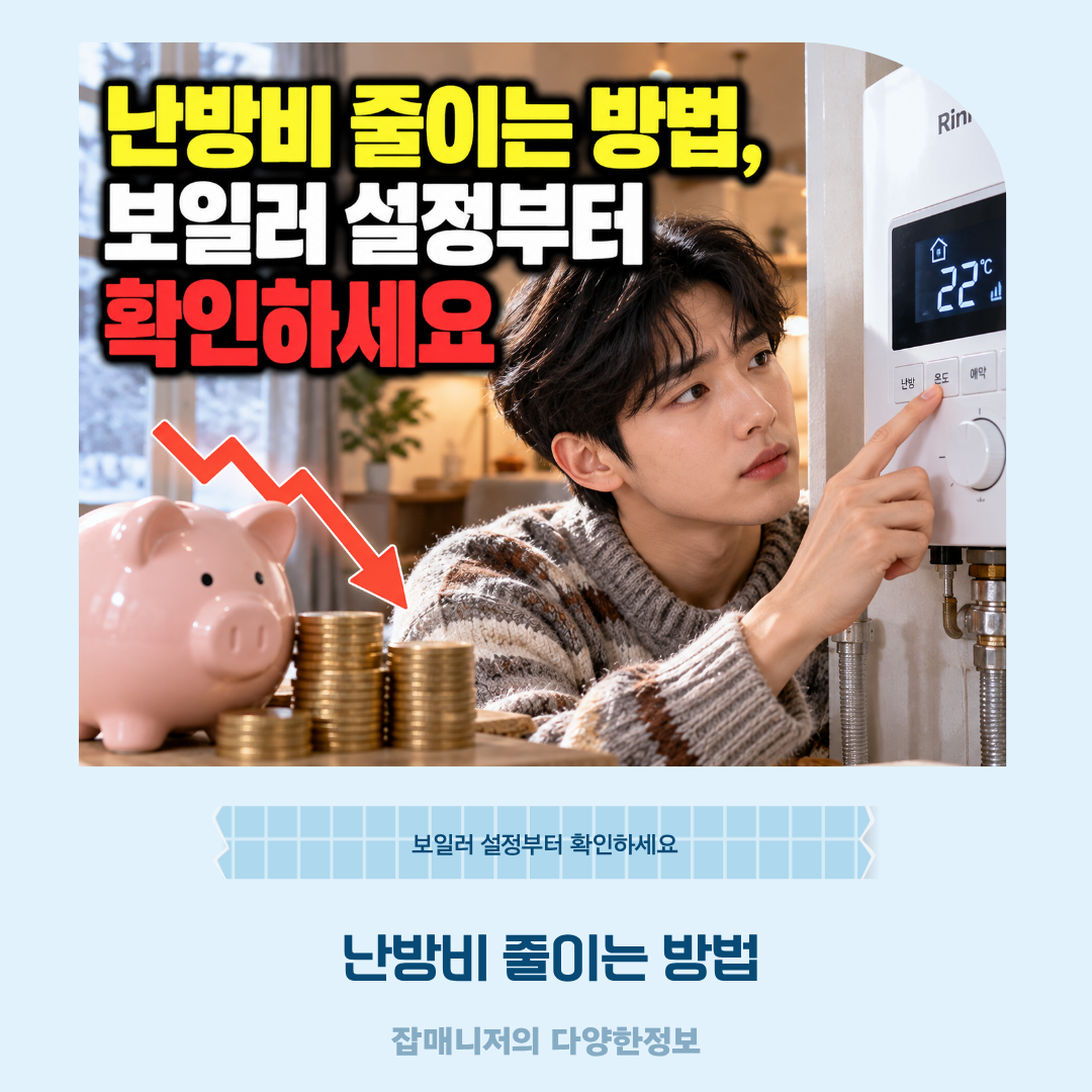 난방비 줄이는 방법, 보일러 설정부터 확인하세요