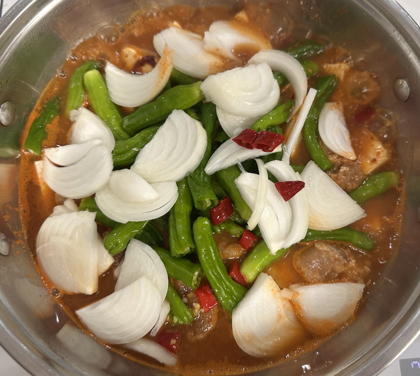 짭조름한 밥도둑 반찬, 명란두부조림 (꽈리고추 추가 버전)