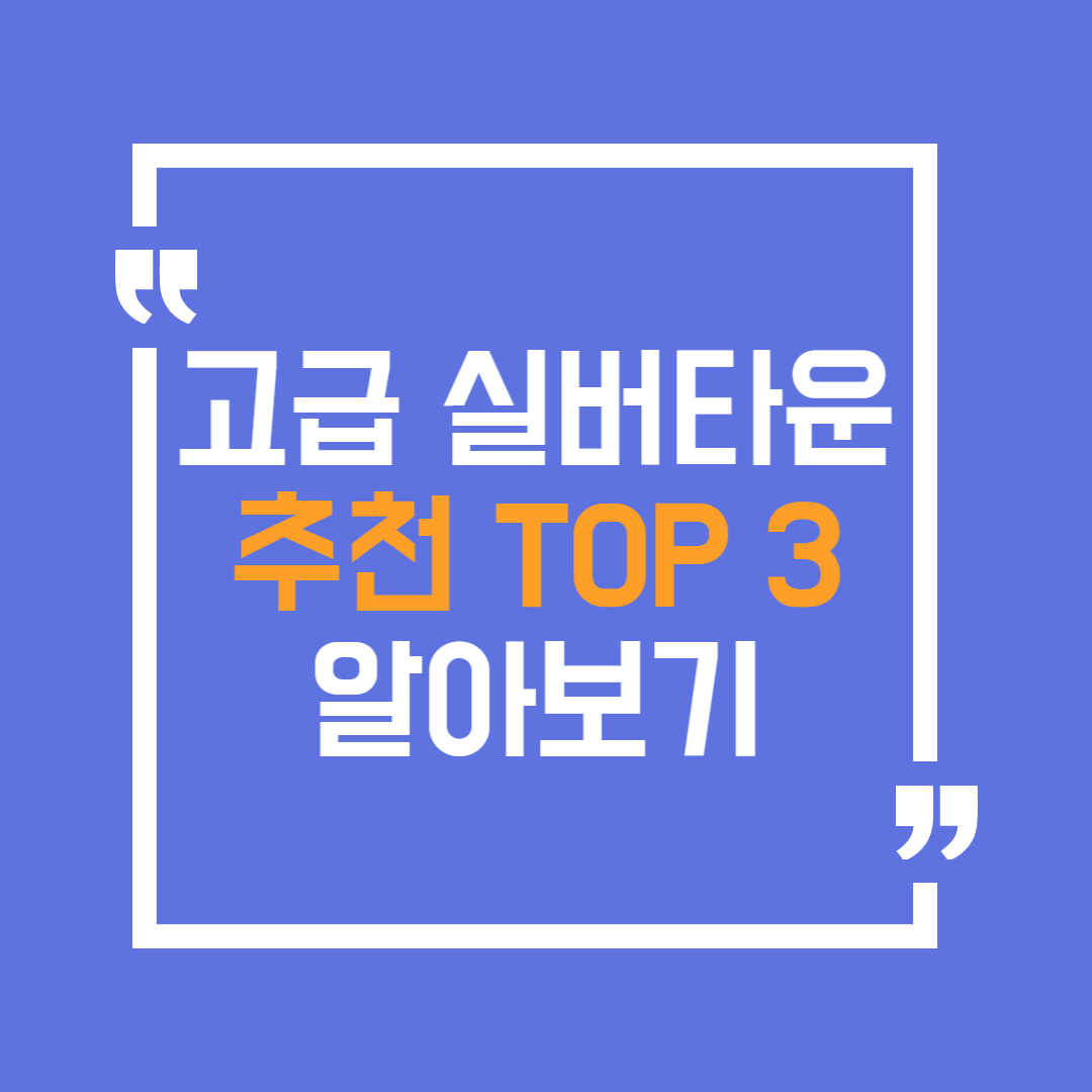 고급 실버타운 추천