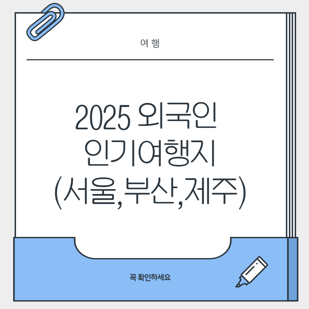 2025 외국인 인기여행지 (서울,부산,제주)