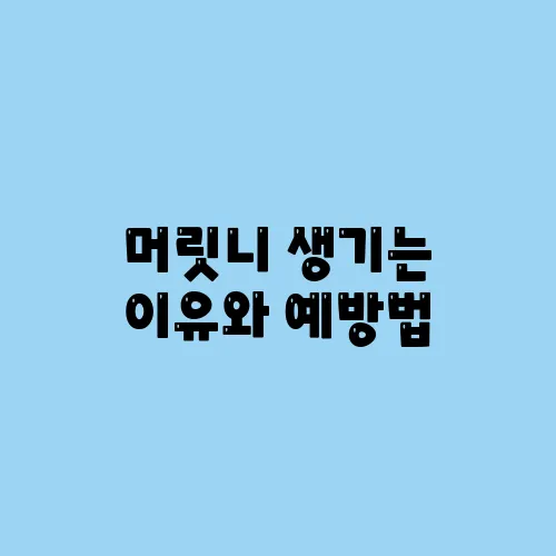 머릿니 생기는 이유와 예방법