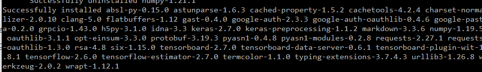 pip install tensorflow==2.6.0