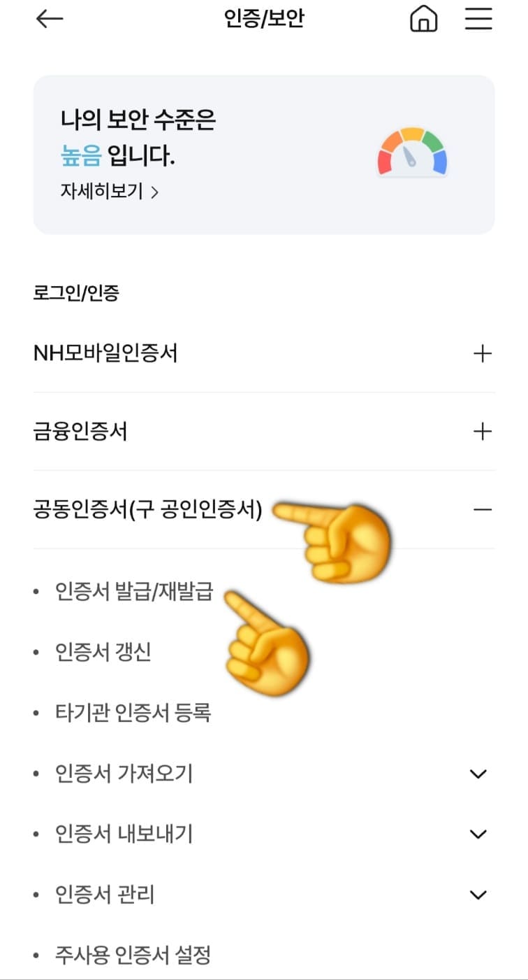 농협-공동인증서(공인인증서)-발급-방법-안내-그리고-세-번째-줄에-있는-공동인증서(구-공인인증서)-항목을-찾아-선택합니다.-이-메뉴를-선택해-첫-번째-줄에-있는-인증서-발급-및-재발급을-클릭하면-본격적인-발급 절차로-들어갈-수-있습니다.