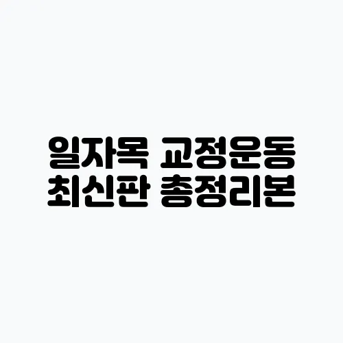 일자목 교정운동 최신판 총정리본