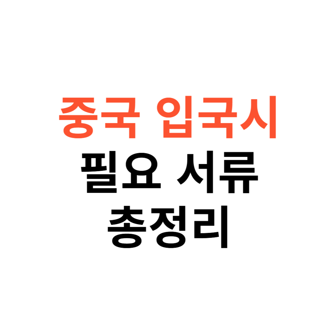 중국 입국시 세관신고