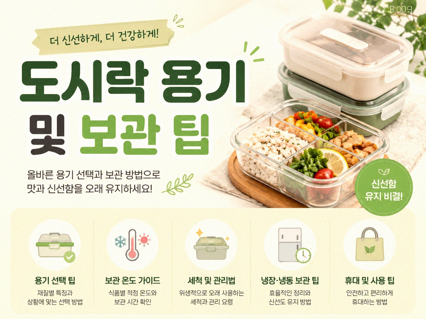 저녁 식사 준비로 다음 날 도시락 식탁 차리기
