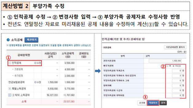 연말정산 예상세액 계산하기