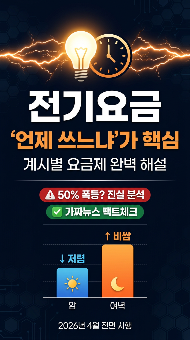 계시별 요금제 완벽 해설-전기요금 이제 '언제 쓰느냐'가 핵심, 50% 폭등 진실 분석
