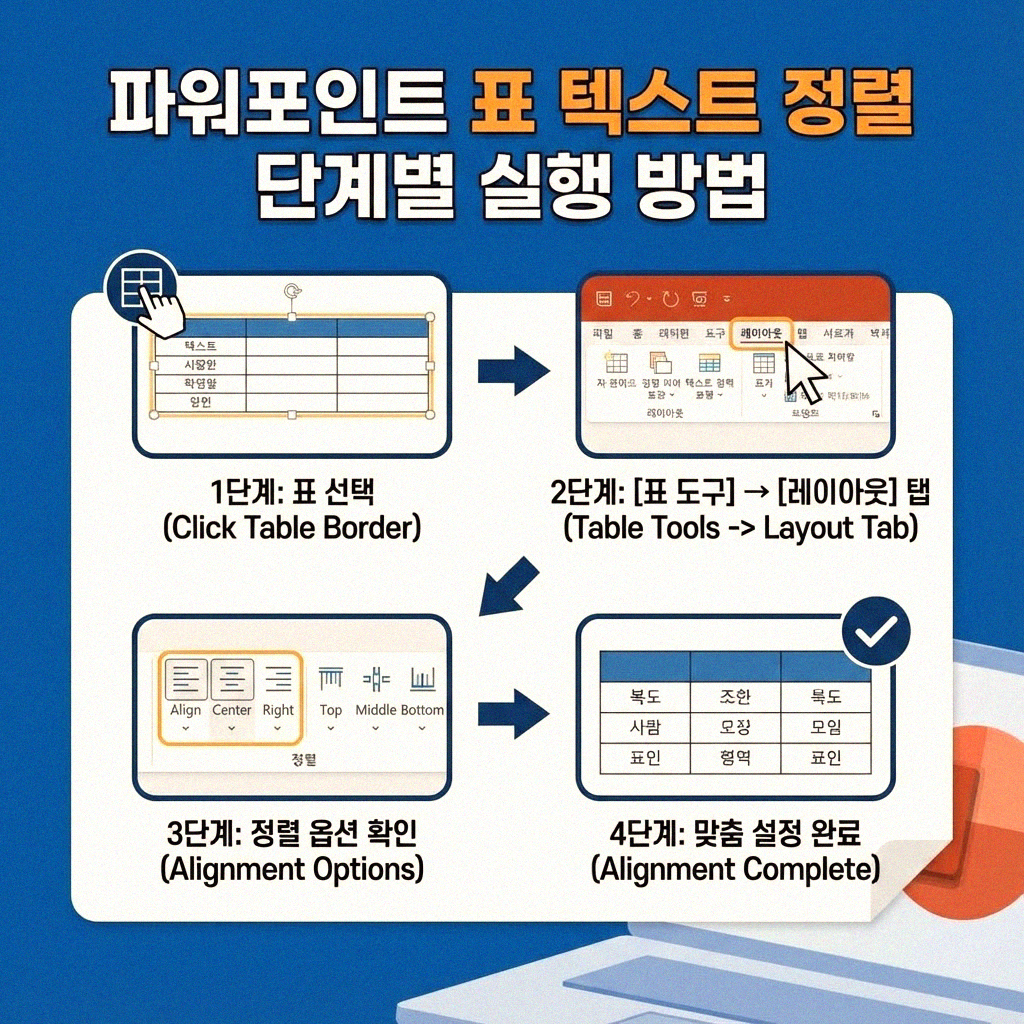 파워포인트 표 정렬 제대로 하는 법 익히기