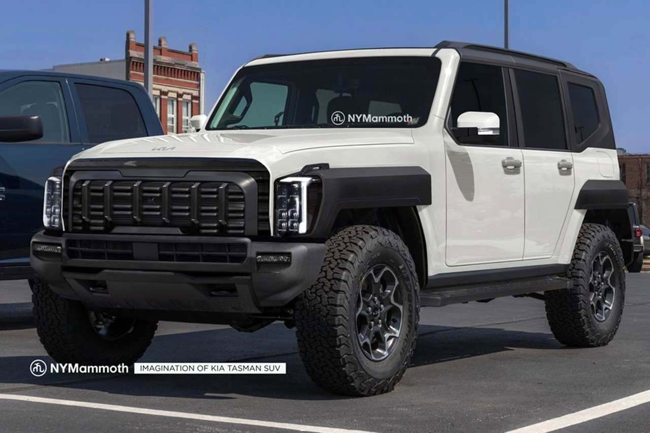 기아가 프레임바디 픽업트럭 '타스만'의 티저 이미지를 공개한 가운데, 이를 기반으로 한 정통 오프로드 SUV 상상도가 공개돼 주목받고 있다.