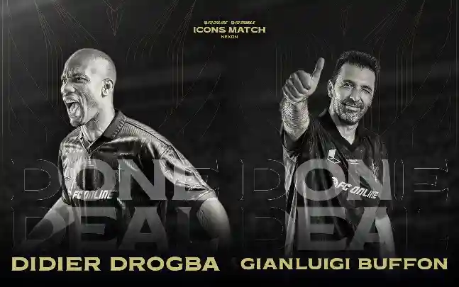 FC 스피어 공격팀에 참가하는 디디에 드로그바, 잔루이지 부폰 포스터