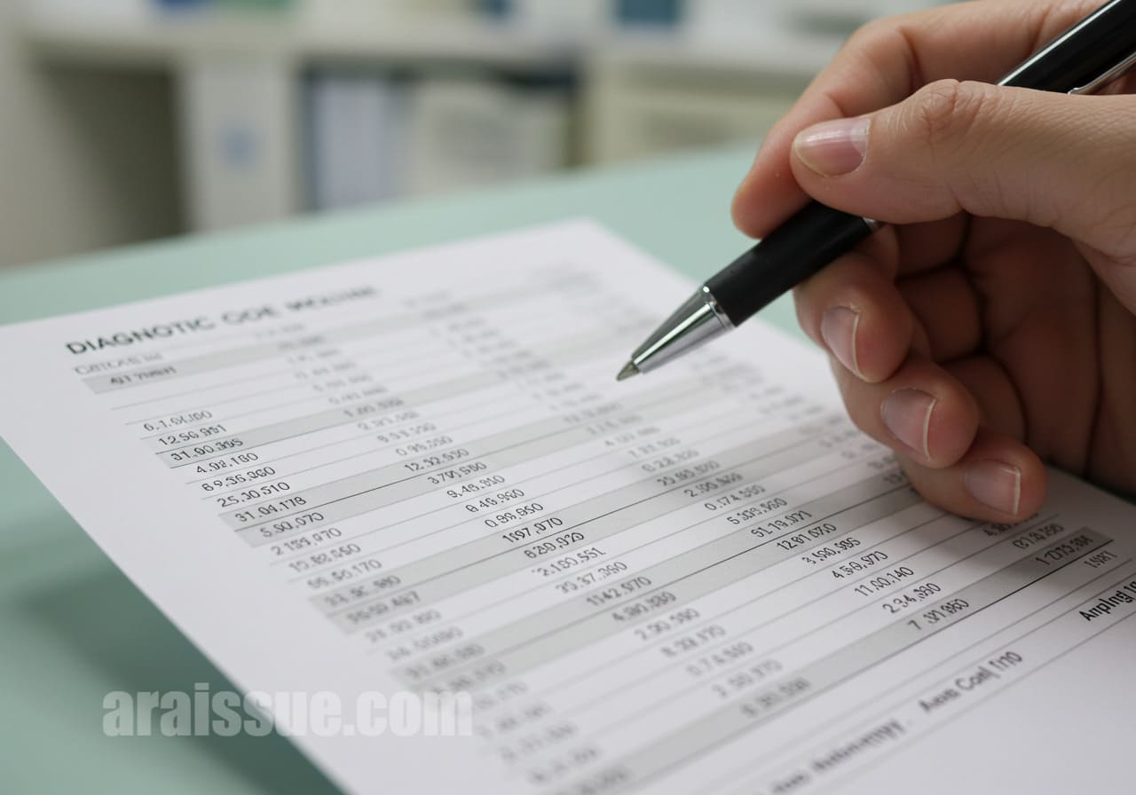 보험 청구용 진단코드 확인 장면