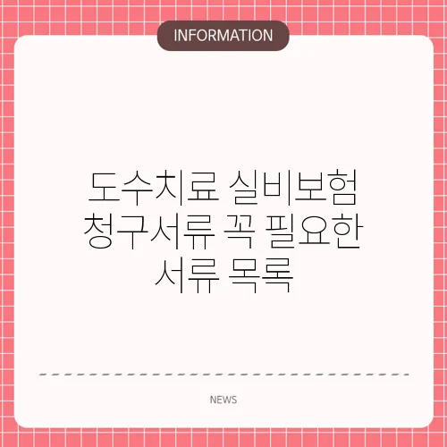 도수치료 실비보험 청구서류 꼭 필요한 서류 목록