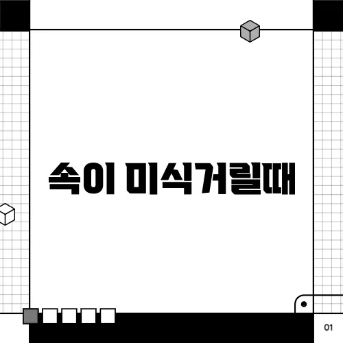 속이 미식거릴때