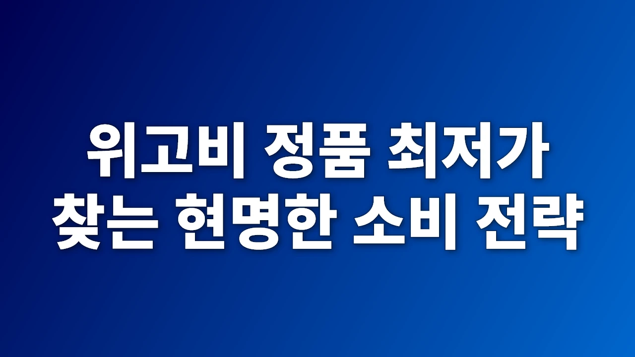 위고비 정품 최저가 찾는 현명한 소비 전략