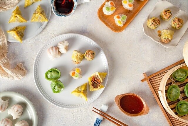 중국 아침 조식 딤섬