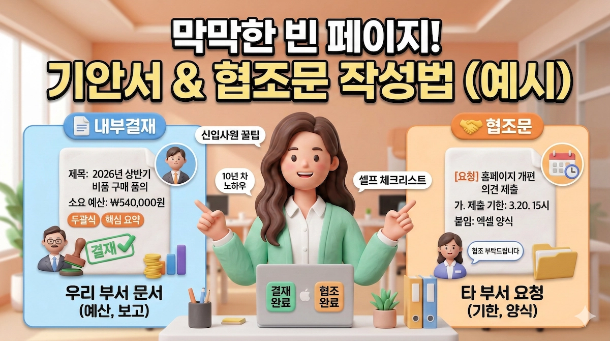 막막한 빈 페이지! 기안서 &amp; 협조문 작성법 (예시)