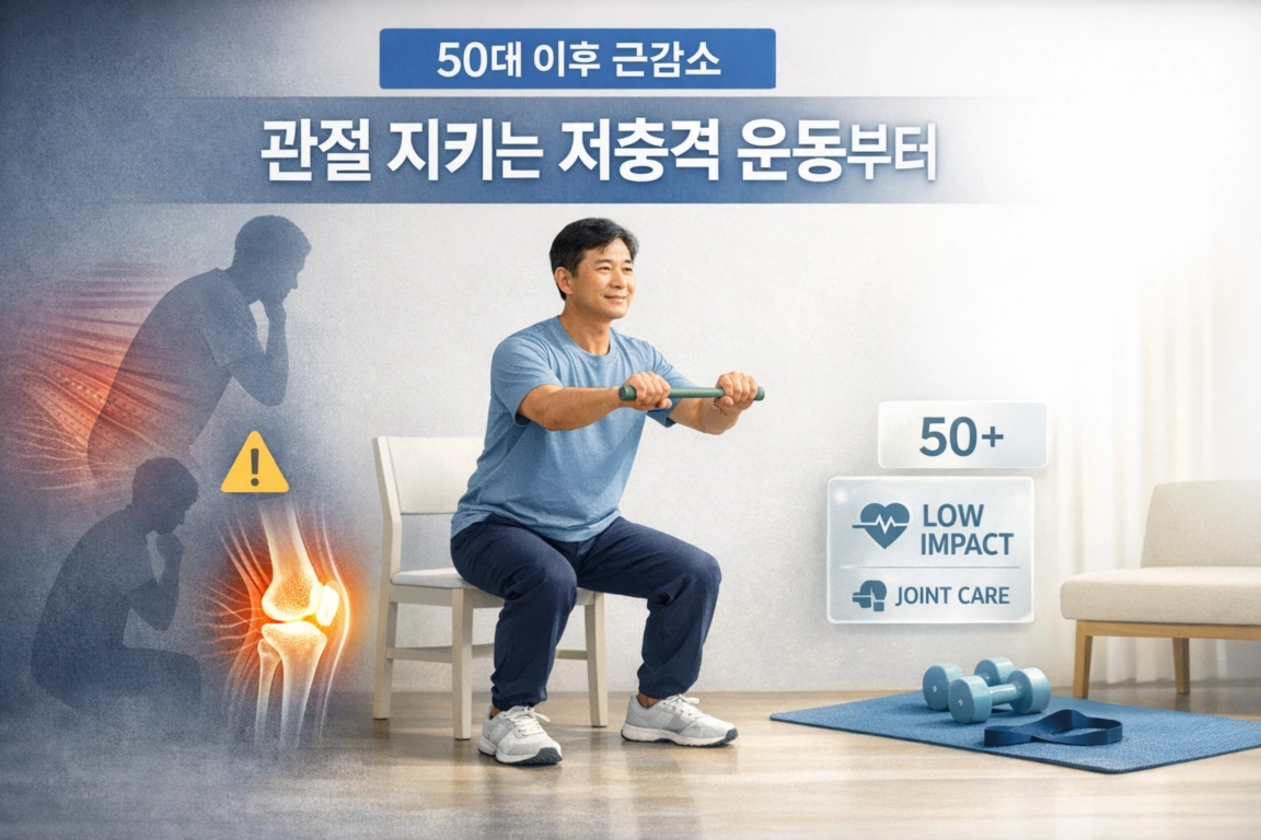 50대 이후 근육이 빠진다면, 관절 지키는 저충격 운동부터 시작하세요