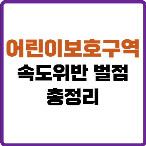어린이보호구역 속도위반 벌점