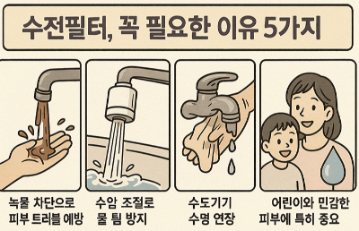 수전필터가 필요한 이유 5가지 정리한 웹툰 이미지