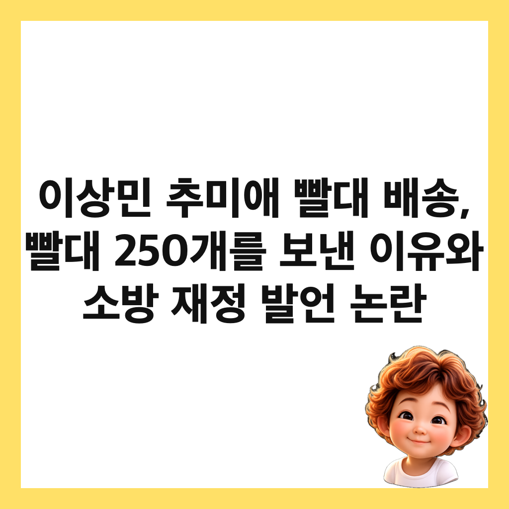 이상민 추미애 빨대 배송, 빨대 250개를 보낸 이유와 소방 재정 발언 논란 썸네일